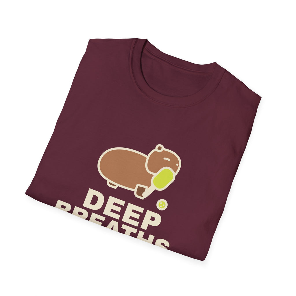 Deep Breaths. It's Just a Game – Funny Capybara Pickleball T-Shirt
