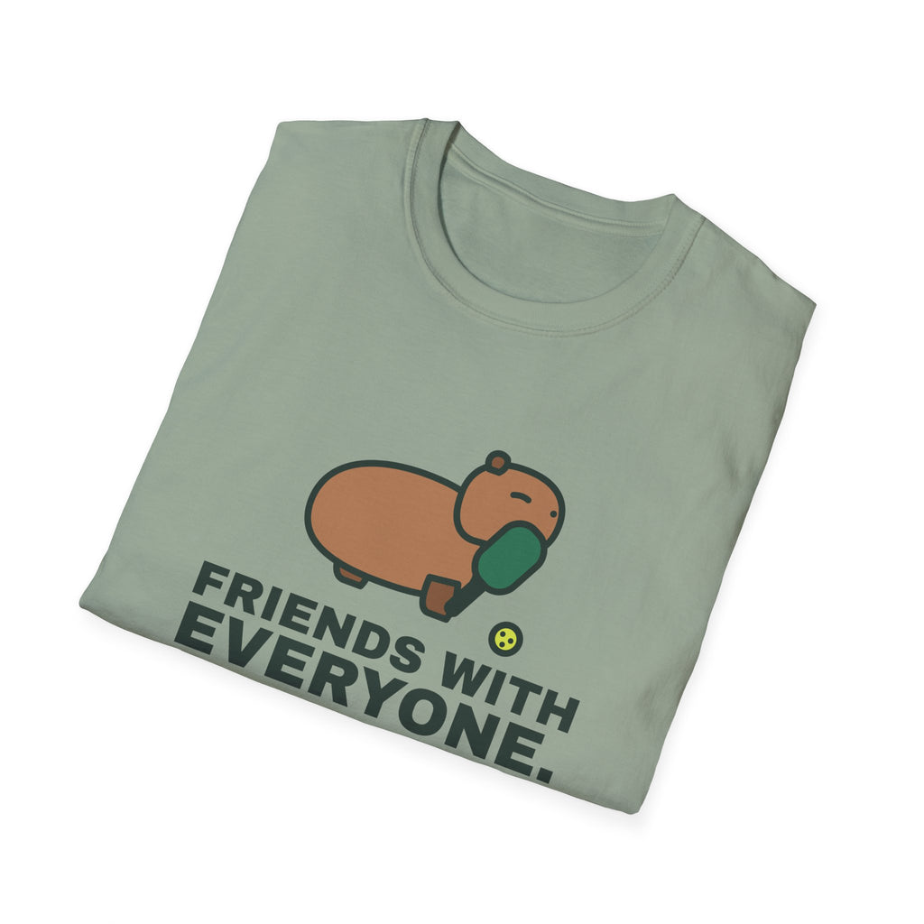 Friends With Everyone. Except the Line Judge – Funny Capybara Pickleball T-Shirt