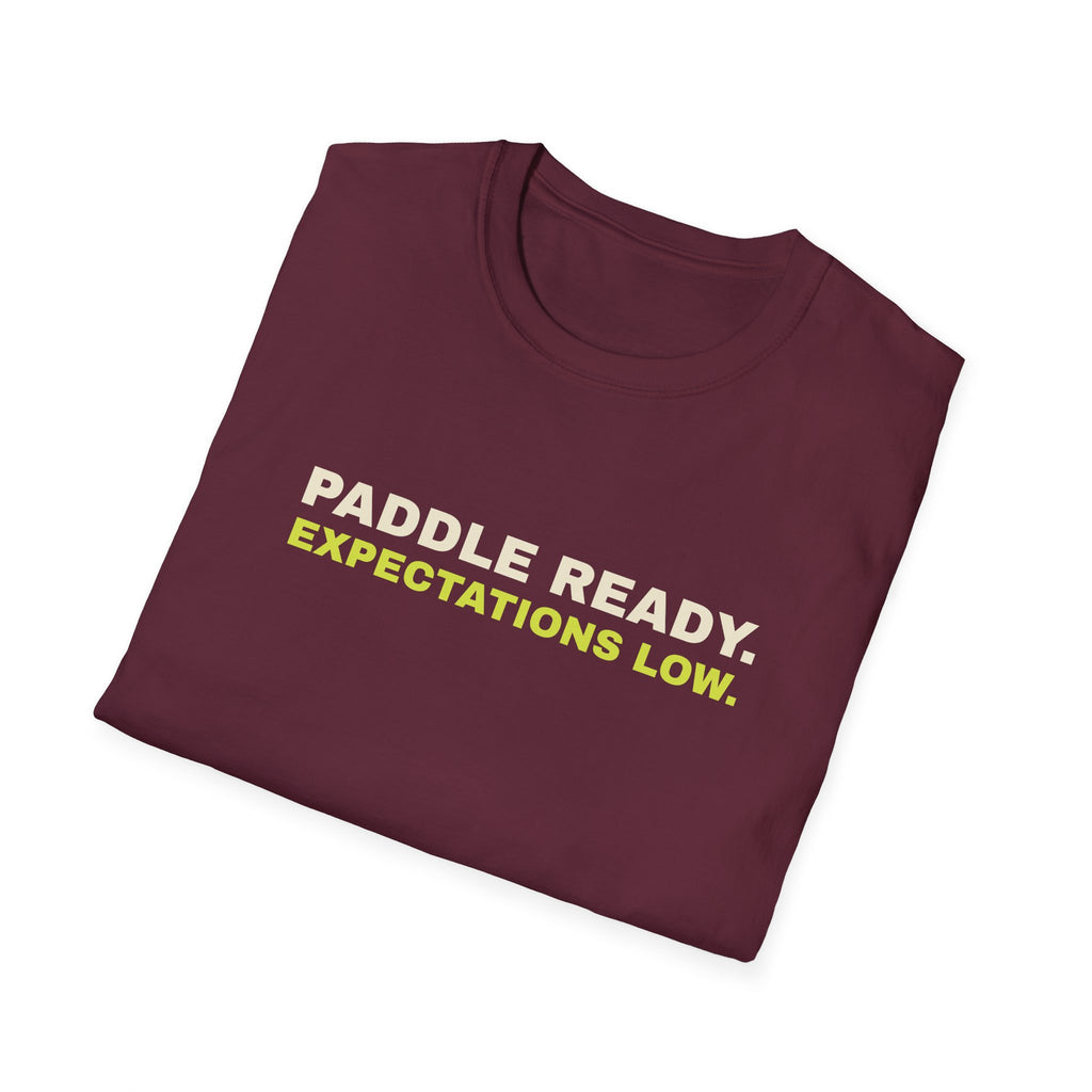 Paddle Ready. Expectations Low – Funny Pickleball T-Shirt