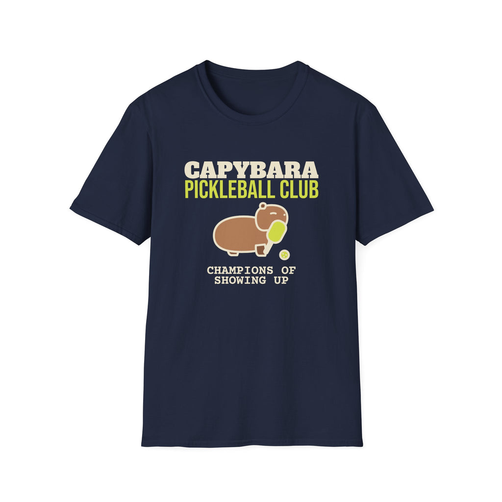 Capybara Pickleball Club: Champions of Showing Up – Funny Capybara Pickleball T-Shirt