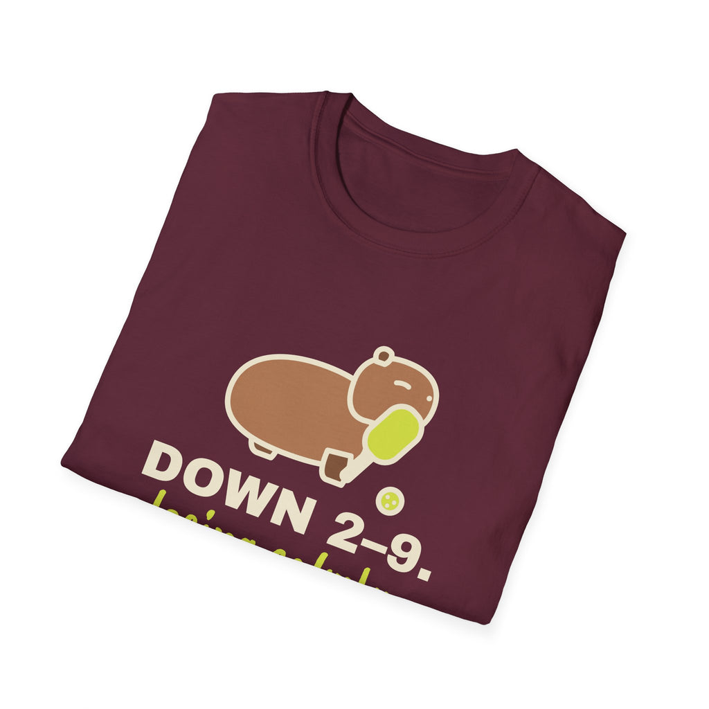 Down 2-9. Losing Calmly – Funny Capybara Pickleball T-Shirt