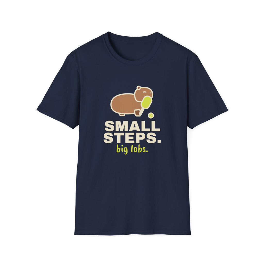 Small Steps. Big Lobs – Funny Capybara Pickleball T-Shirt