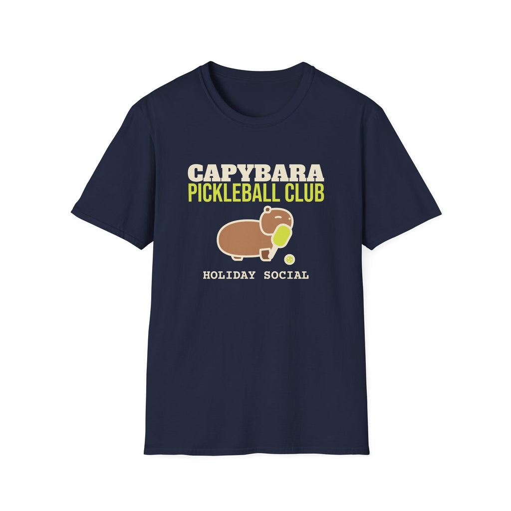 Capybara Pickleball Club: Holiday Social – Funny Christmas Pickleball T-Shirt