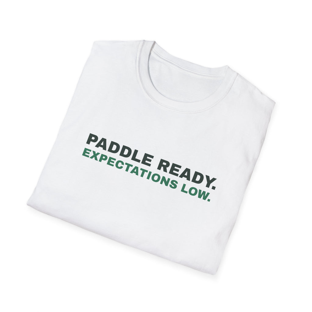 Paddle Ready. Expectations Low – Funny Pickleball T-Shirt