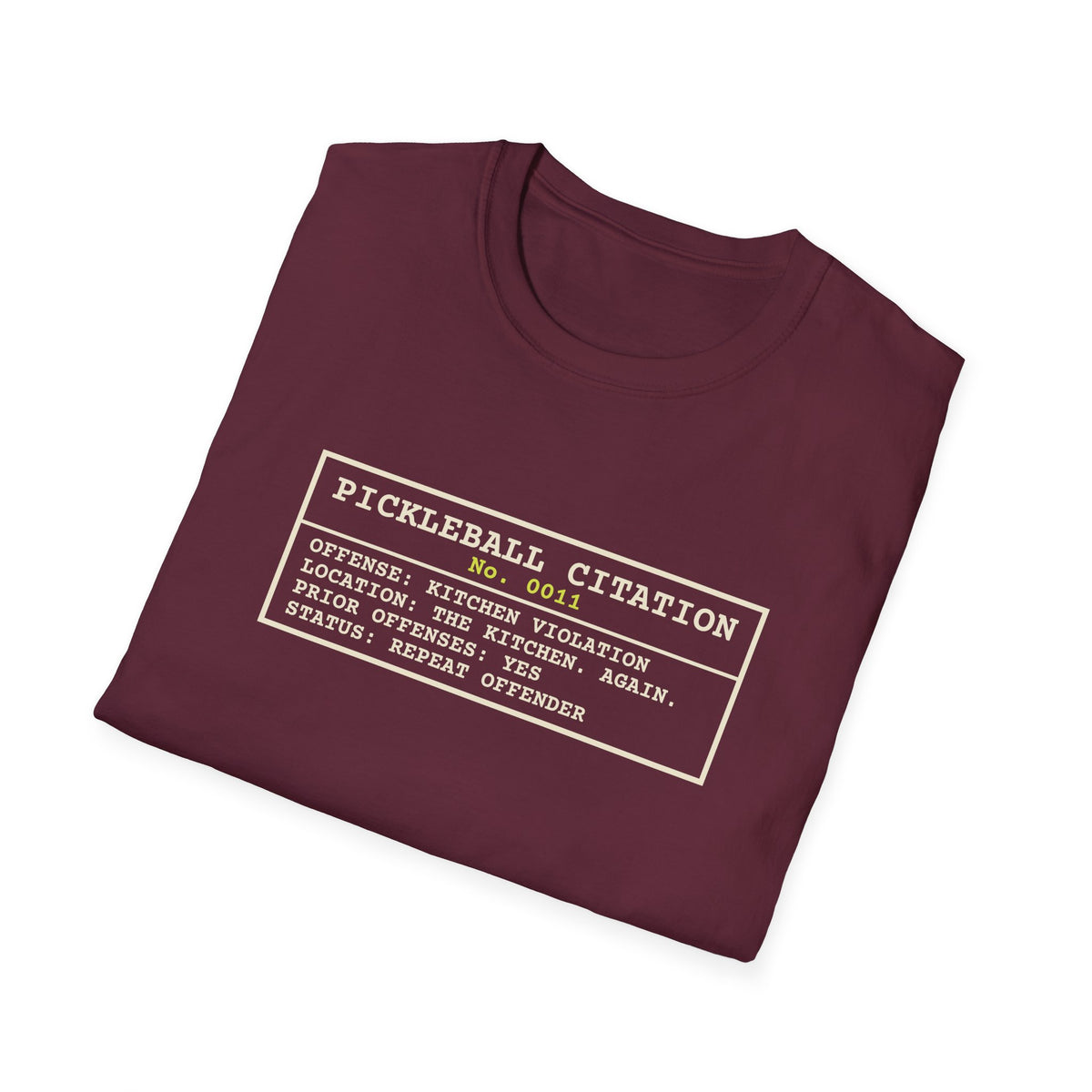 Pickleball Citation: Kitchen Violation – Funny Kitchen T-Shirt