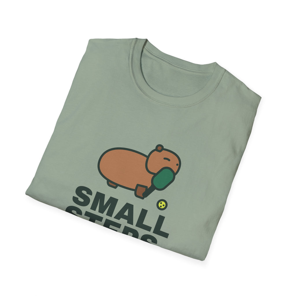 Small Steps. Big Lobs – Funny Capybara Pickleball T-Shirt
