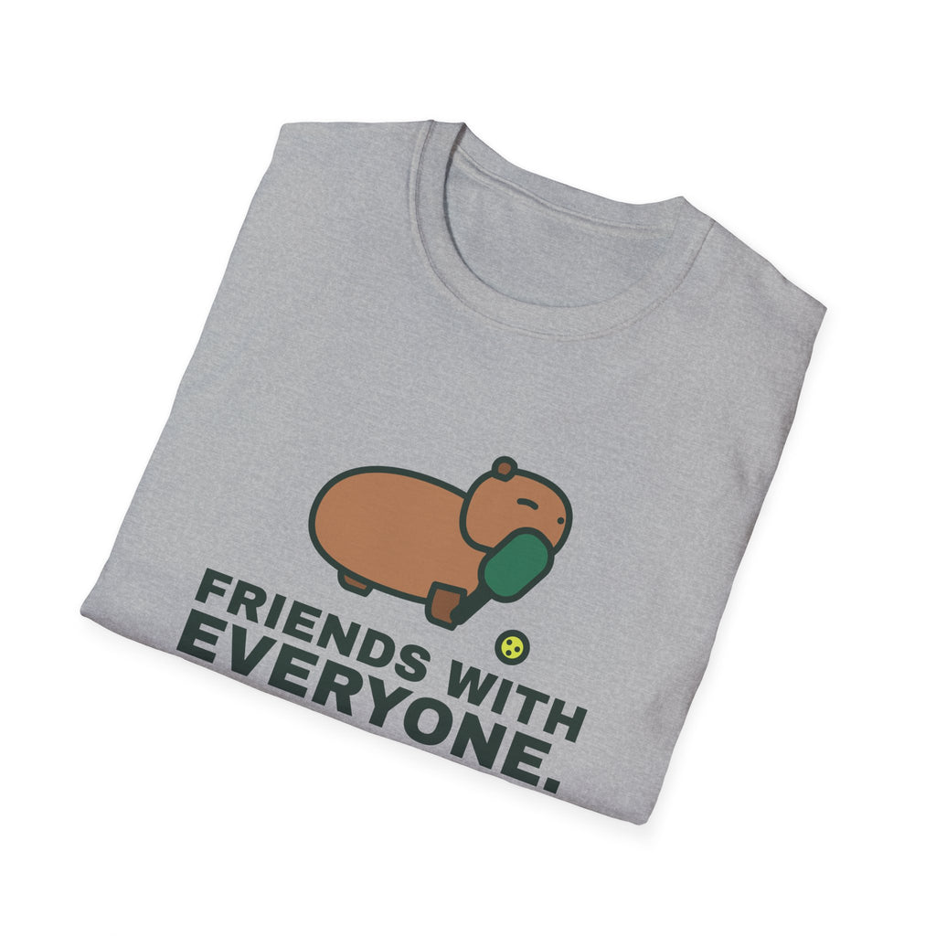 Friends With Everyone. Except the Line Judge – Funny Capybara Pickleball T-Shirt