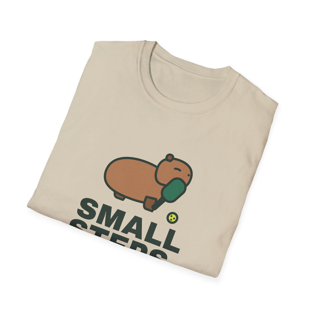 Small Steps. Big Lobs – Funny Capybara Pickleball T-Shirt