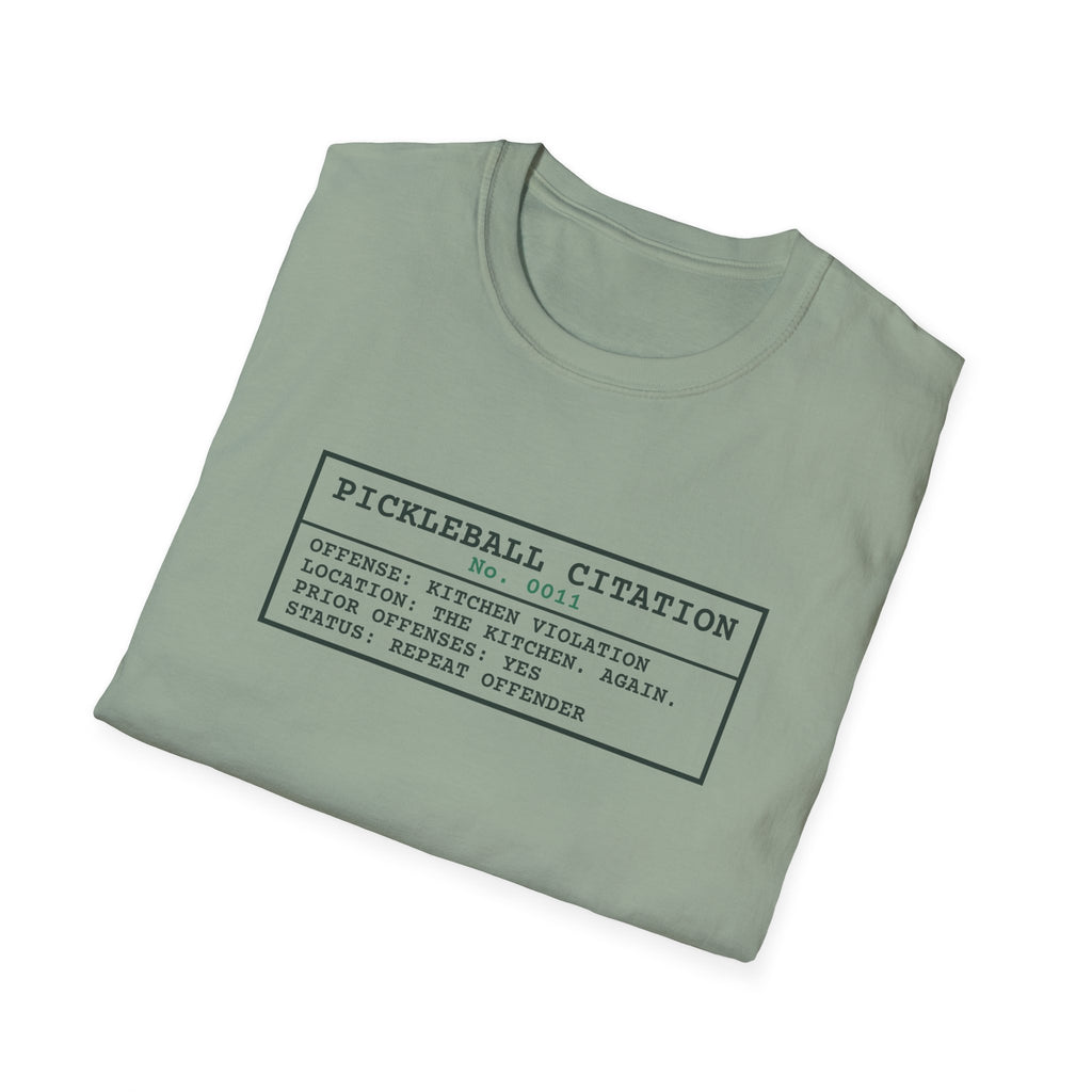 Pickleball Citation: Kitchen Violation – Funny Kitchen T-Shirt