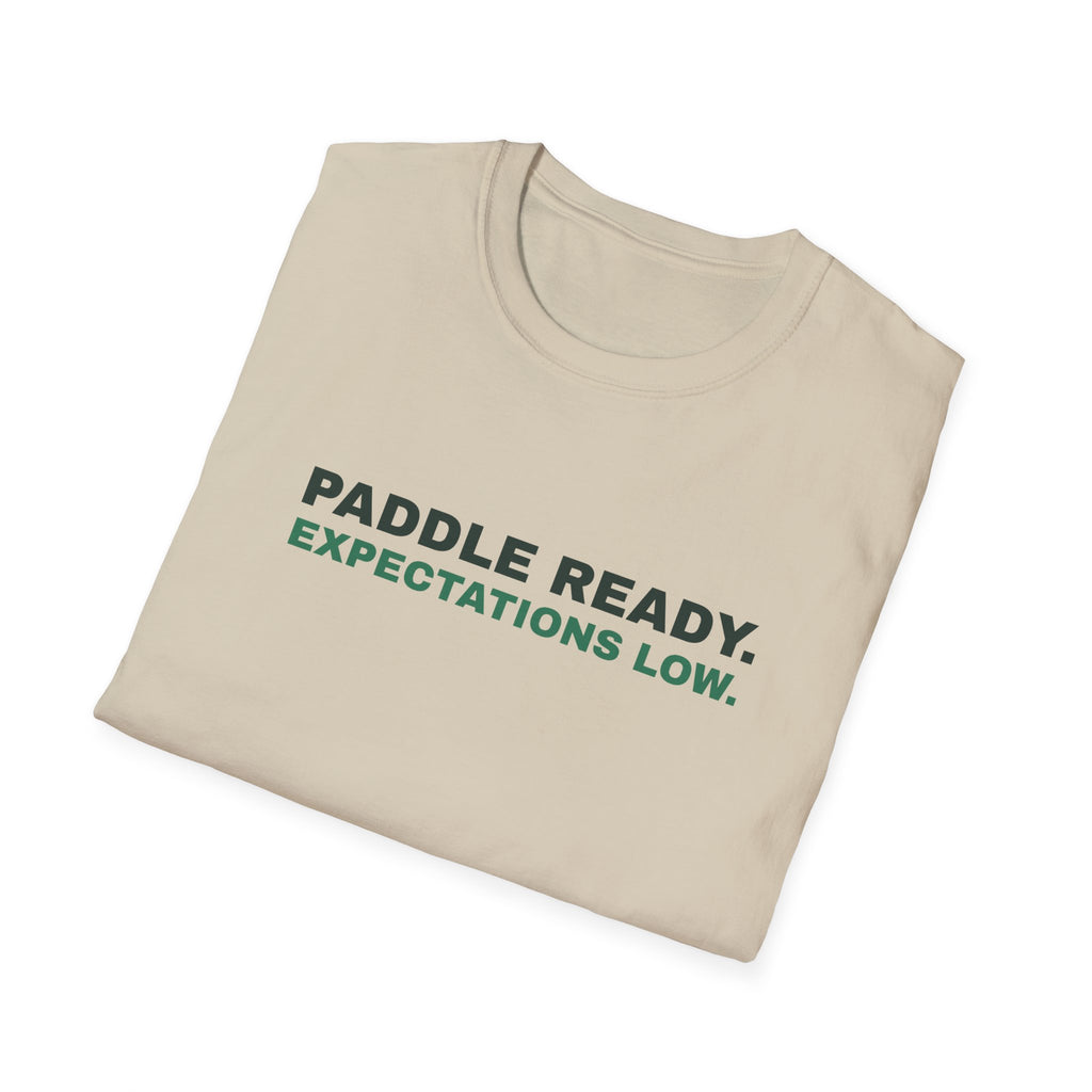 Paddle Ready. Expectations Low – Funny Pickleball T-Shirt