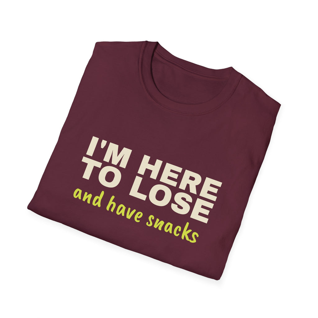 I'm Here to Lose and Have Snacks – Funny Pickleball T-Shirt