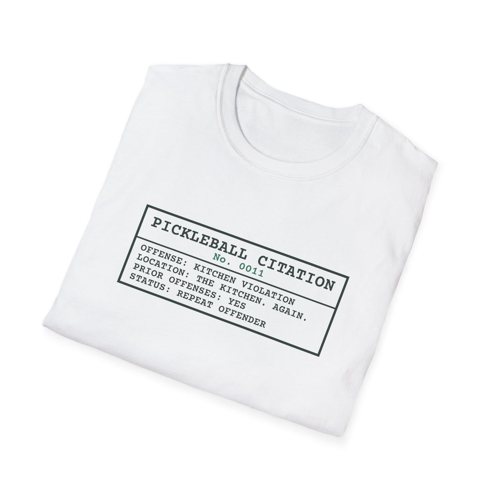 Pickleball Citation: Kitchen Violation – Funny Kitchen T-Shirt