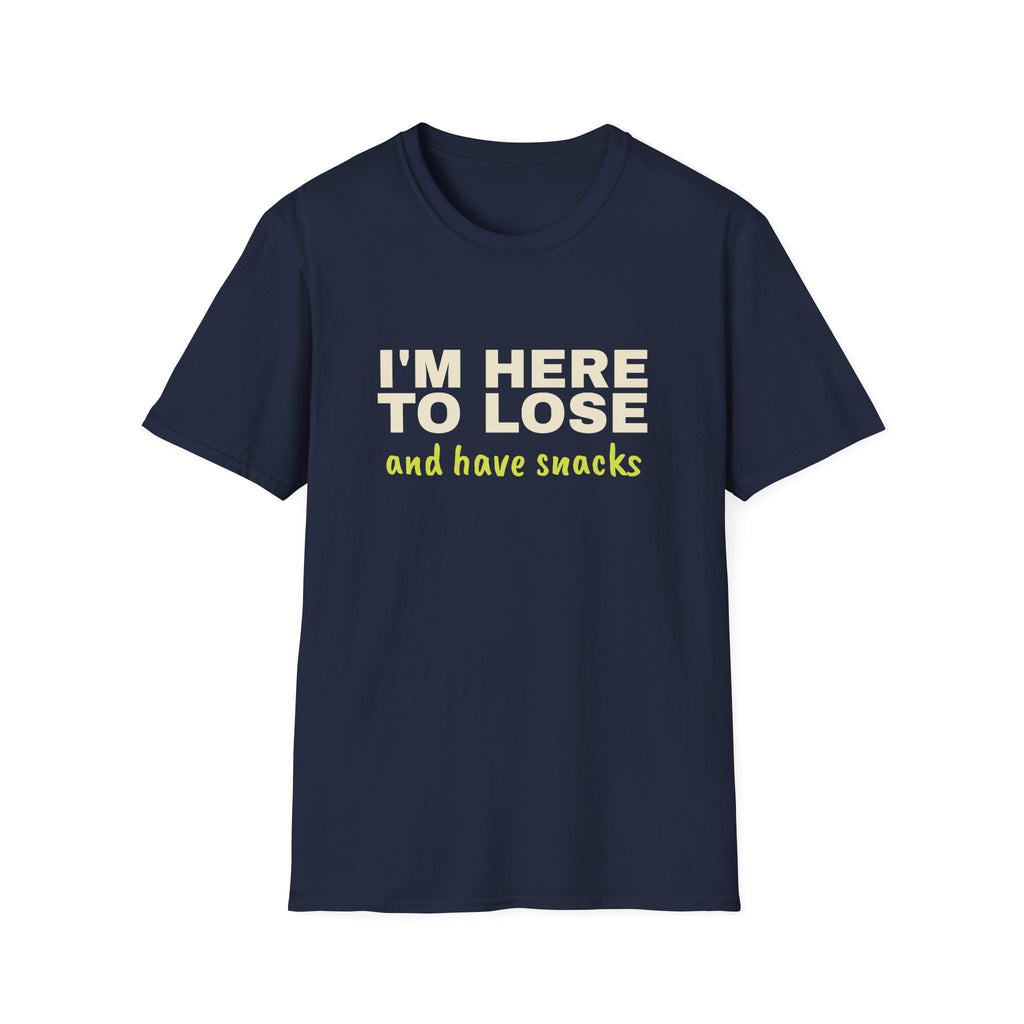 I'm Here to Lose and Have Snacks – Funny Pickleball T-Shirt