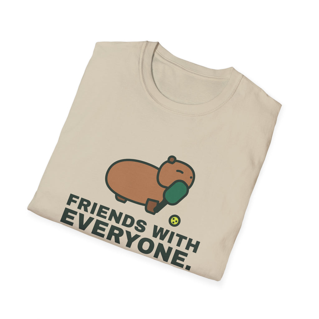 Friends With Everyone. Except the Line Judge – Funny Capybara Pickleball T-Shirt