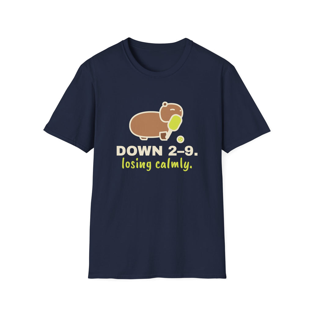 Down 2-9. Losing Calmly – Funny Capybara Pickleball T-Shirt