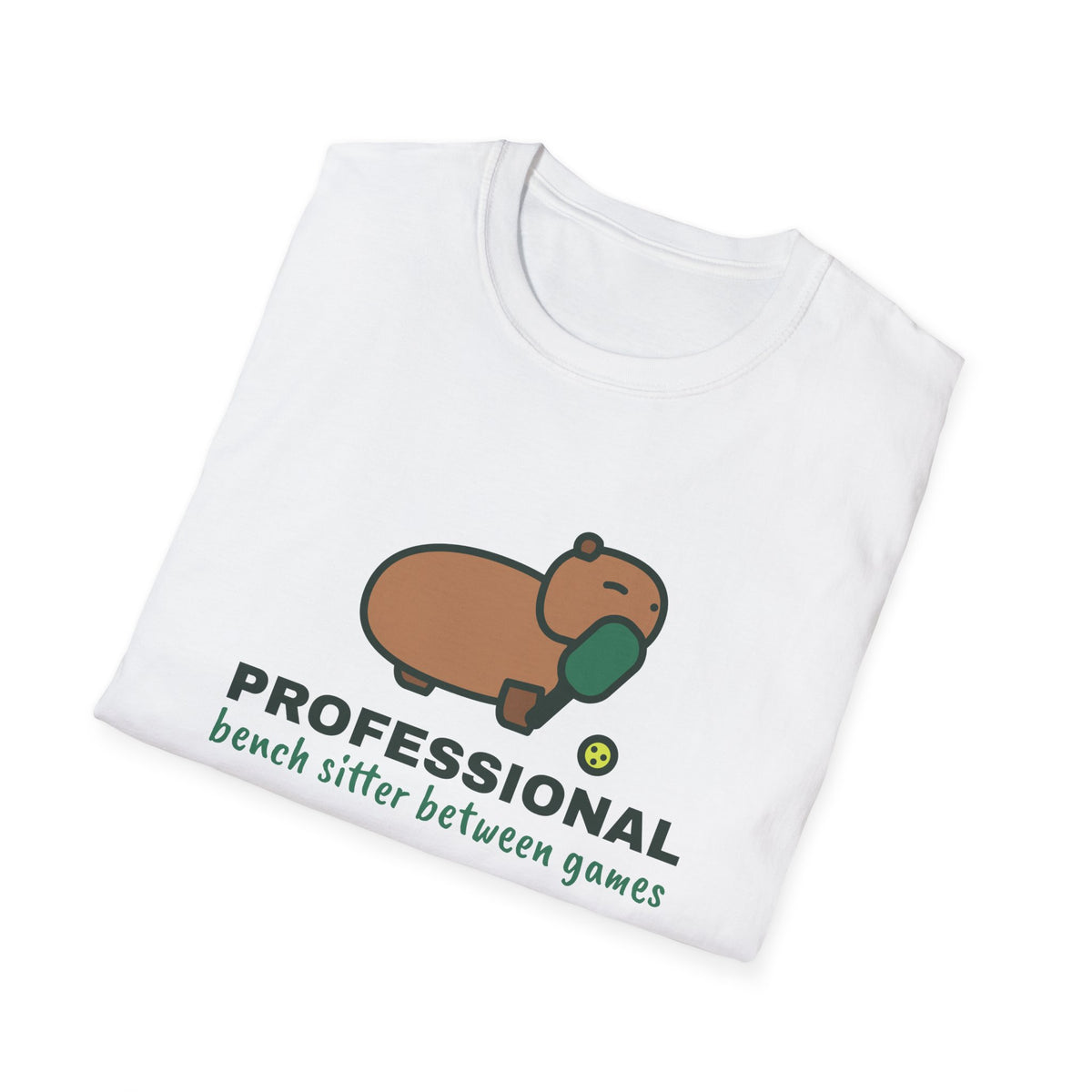 Professional Bench Sitter – Funny Capybara Pickleball T-Shirt
