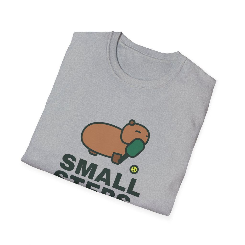 Small Steps. Big Lobs – Funny Capybara Pickleball T-Shirt