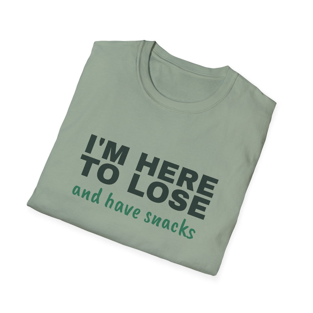 I'm Here to Lose and Have Snacks – Funny Pickleball T-Shirt