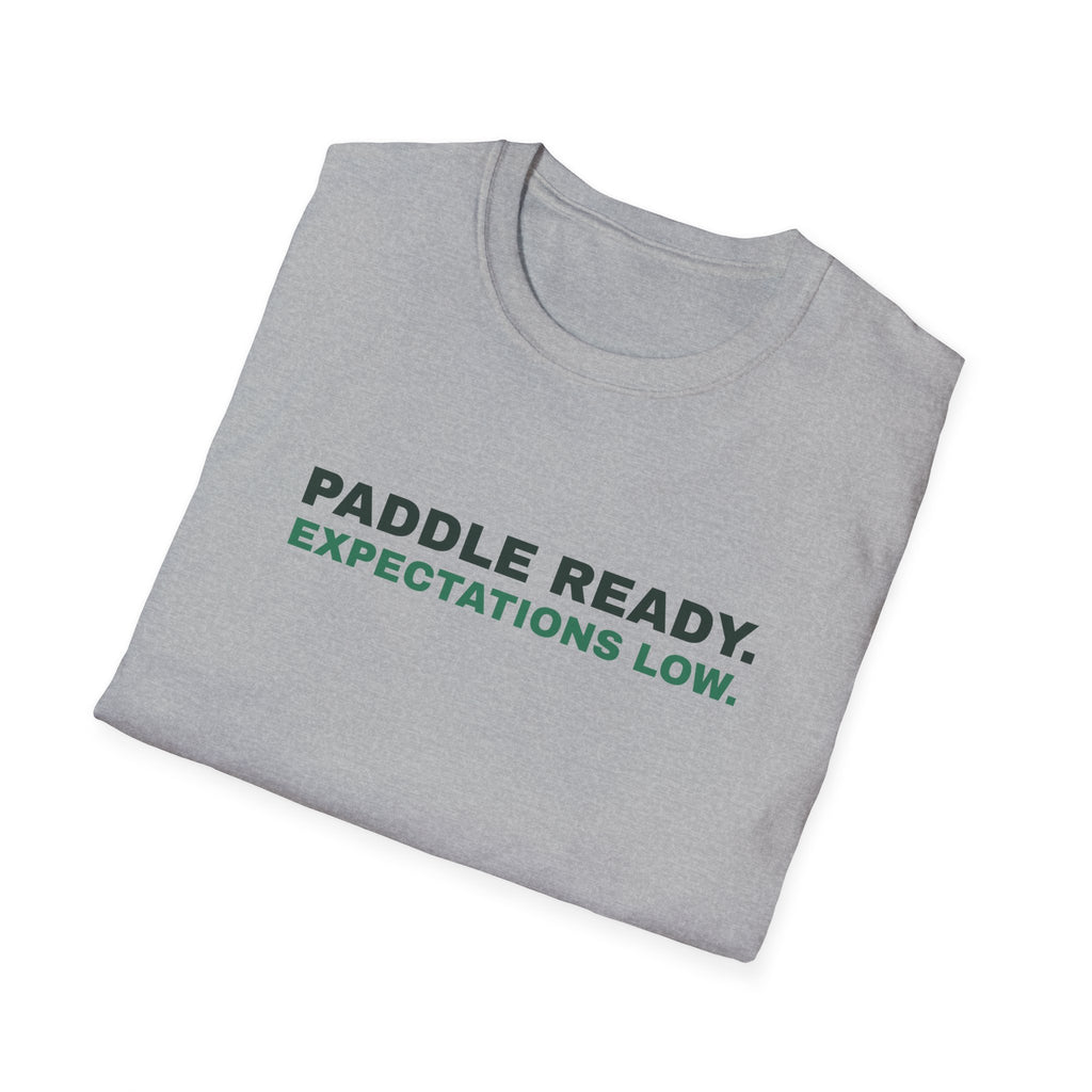 Paddle Ready. Expectations Low – Funny Pickleball T-Shirt