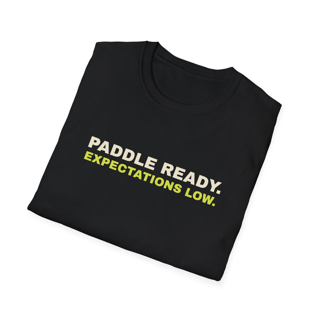 Paddle Ready. Expectations Low – Funny Pickleball T-Shirt