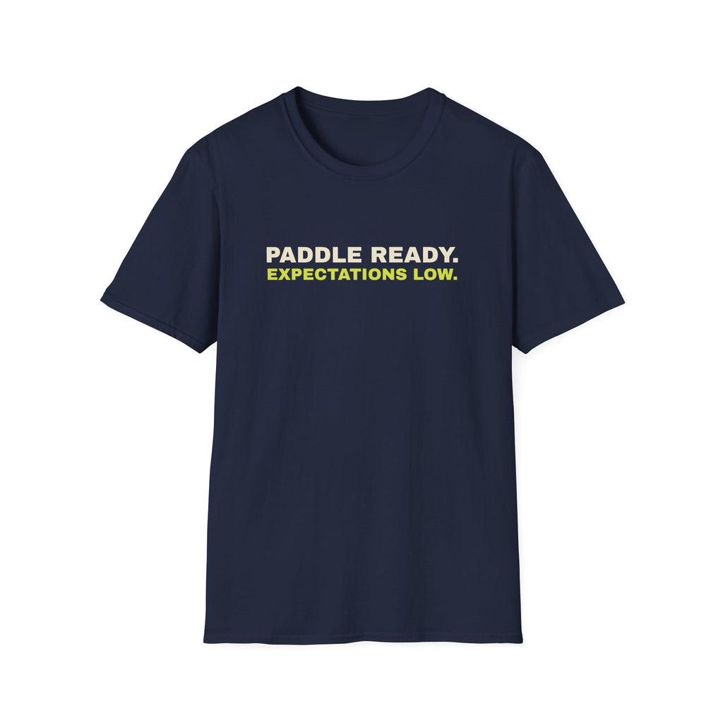 Paddle Ready. Expectations Low – Funny Pickleball T-Shirt