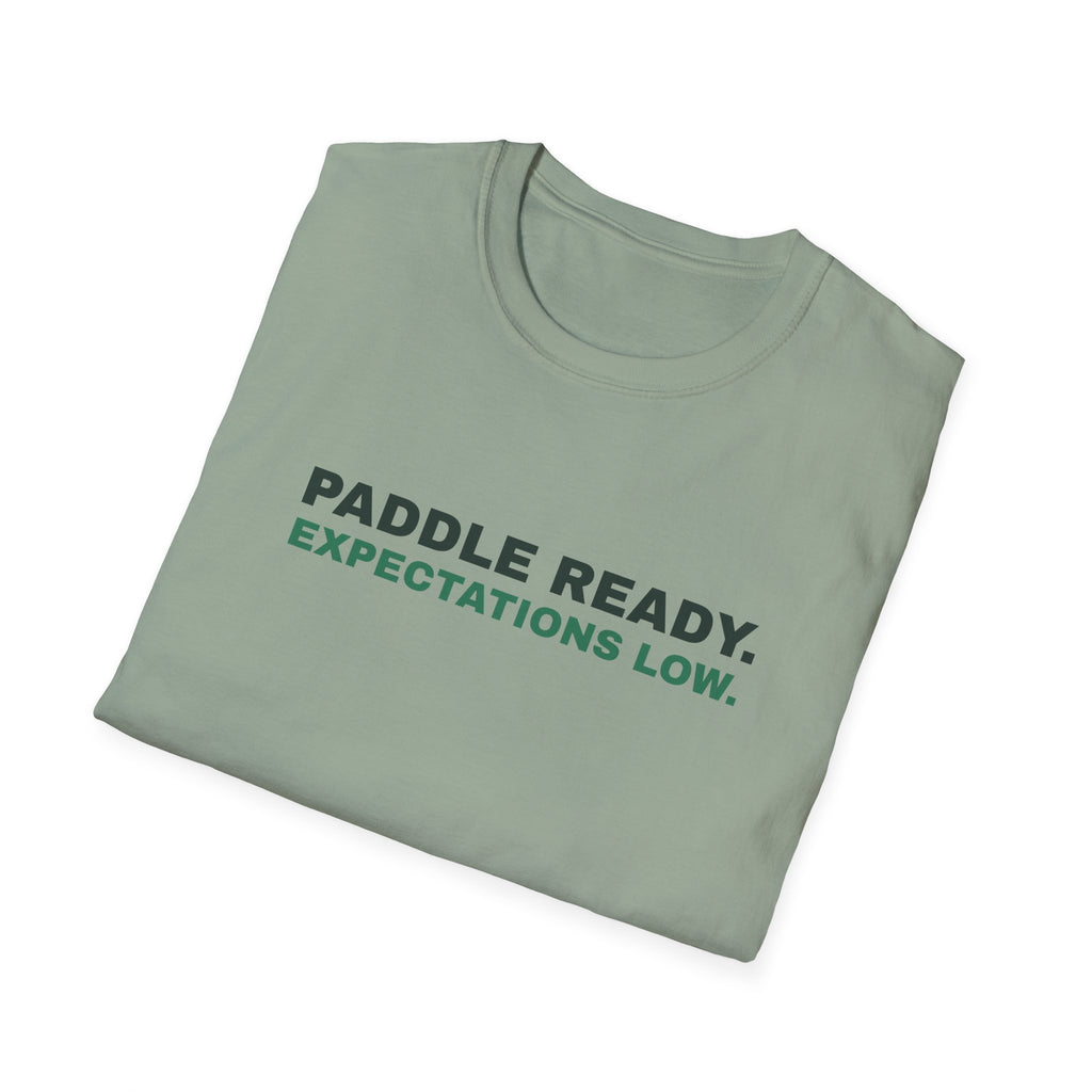 Paddle Ready. Expectations Low – Funny Pickleball T-Shirt